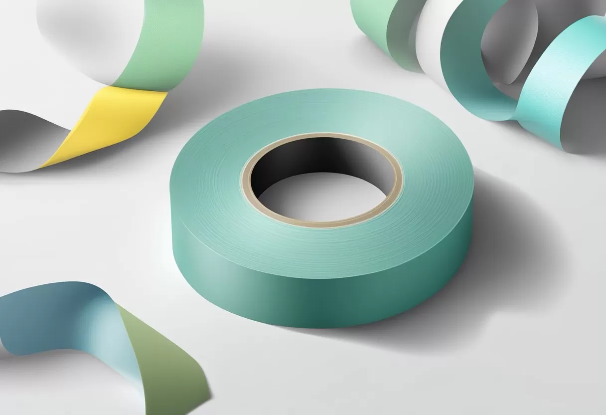 A large roll of double-sided tape sits on a clean, white surface, ready to be used for various projects
