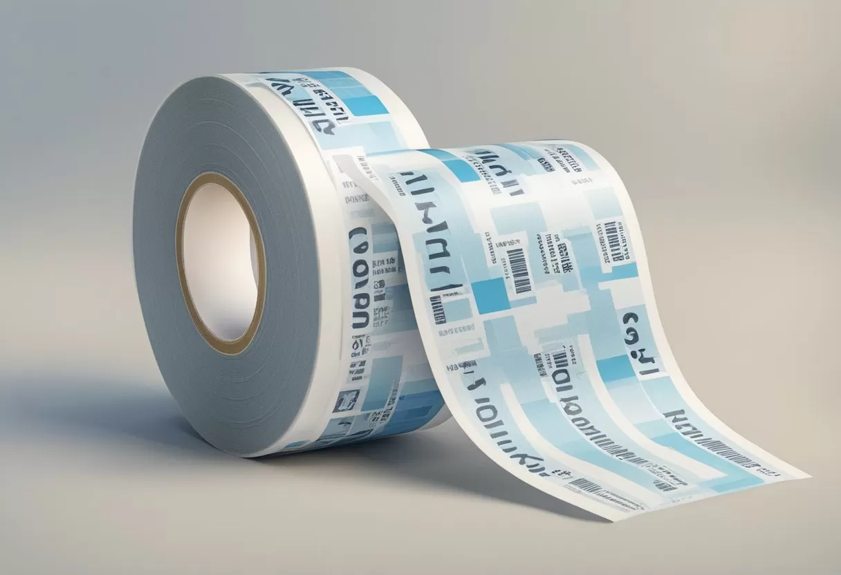 A large roll of double-sided tape with 