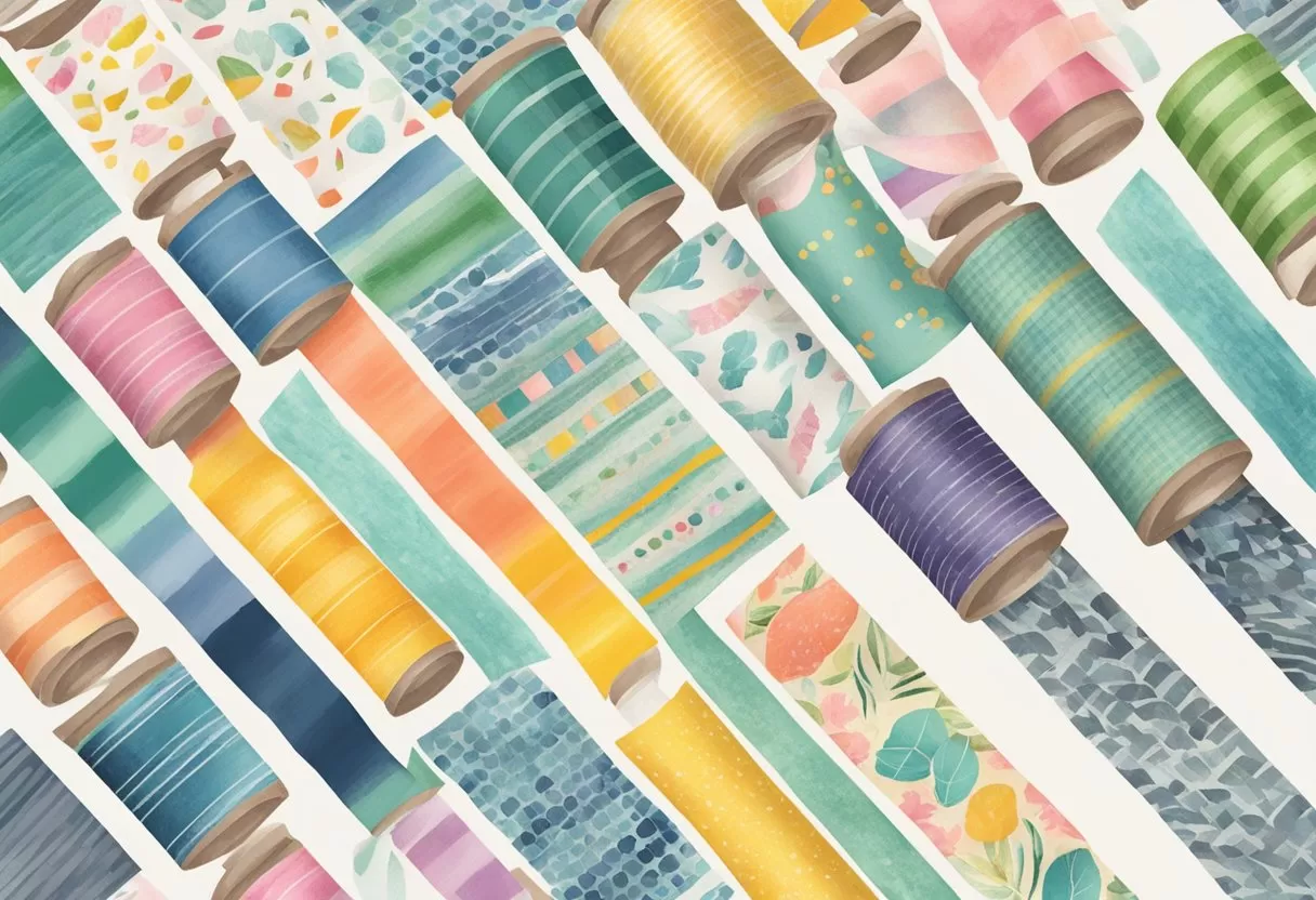 Washi tape printing process: Ink rollers coat design onto paper, then pressed onto tape. Colors and patterns vary Washi tape printing process: Ink rollers coat design onto paper, then pressed onto tape. Colors and patterns vary